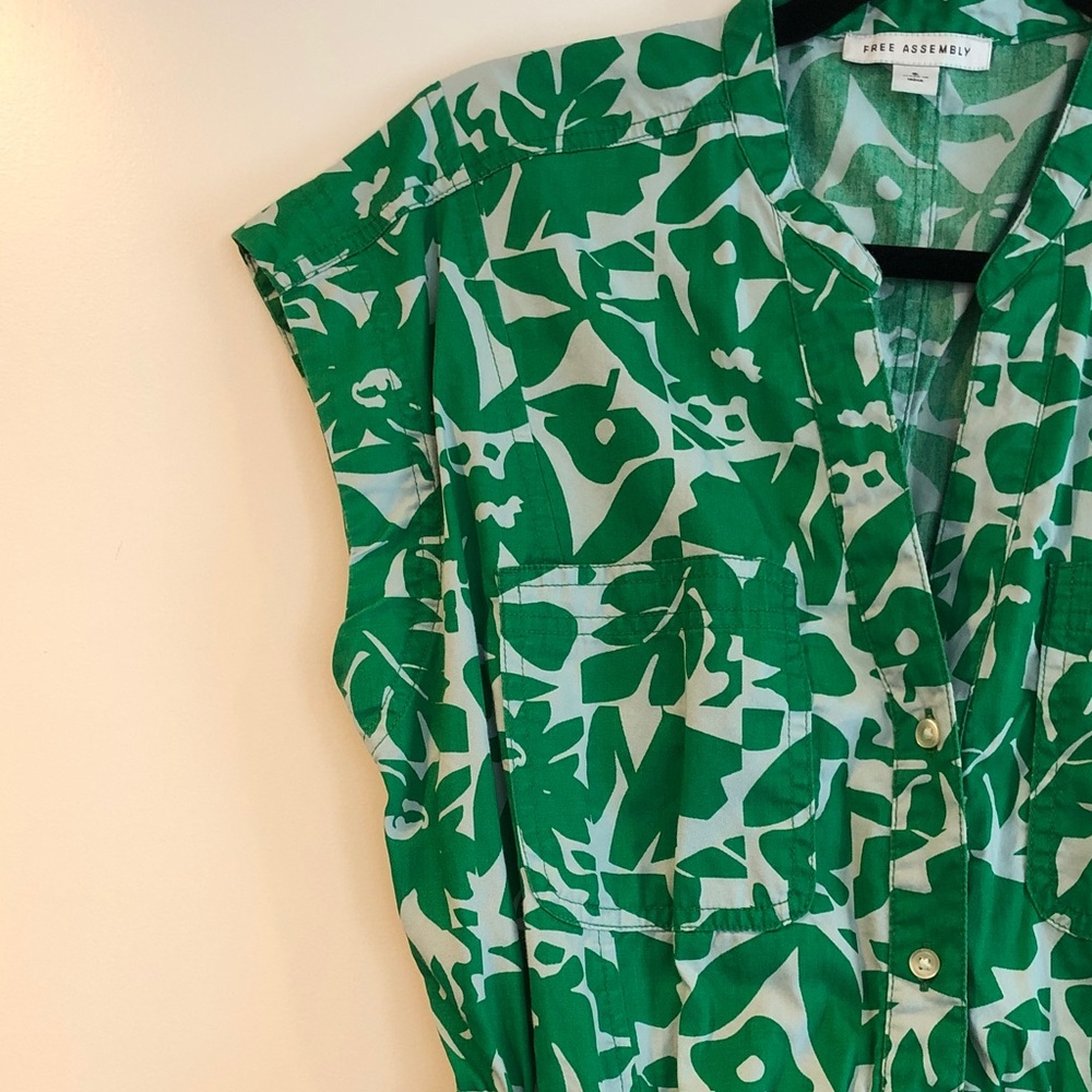 Free Assembly Women's Belted Utility Cotton Midi Shirtdress Size Small - Picture 4 of 11